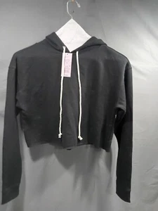 Wild Fable Juniors Size Small Ebony Crop Top Hoodie Sweatshirt Long Sleeve NWT - Picture 1 of 11