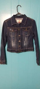 Denim Jean Jacket Distressed Girl's Size Junior Small L. E. I. - Picture 1 of 3