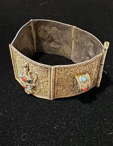 Antique Panel Tribal Bracelet Pin Closure 900 - Picture 1 of 17