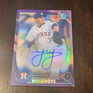 2016 BOWMAN CHROME PURPLE REFRACTOR JOE MUSGROVE AUTO RC ON CARD AUTOGRAPH /250 - Picture 1 of 2