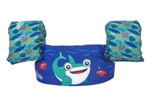 Children’s Blue Shark Life Jacket Floating Device Vest Holds 33-55 Pounds - Picture 1 of 3