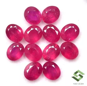 6x5 mm Natural Ruby Oval Cut Lot 15 Pcs 13.33 CTS Calibrated Loose Gemstones GF - Picture 1 of 6