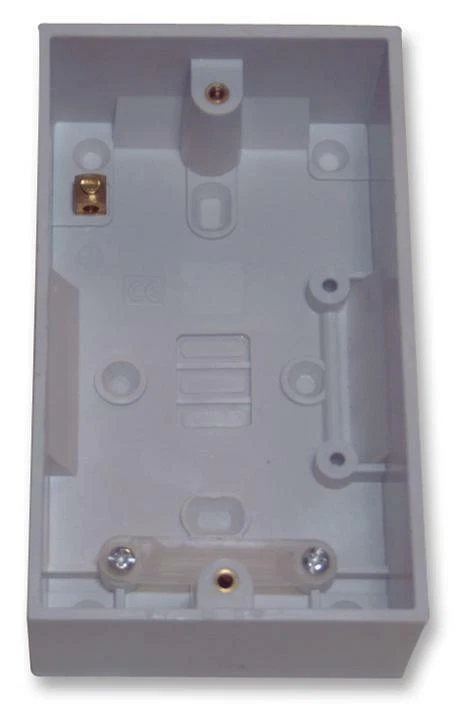 [5 Pack] 2 Gang White Surface Mount Pattress Box Cable Clamp & Terminal 45mm - Image 1 of 1