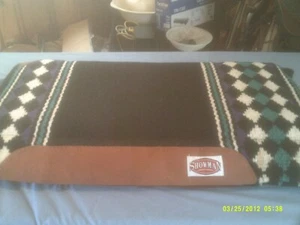 Saddle Pad Showman Memory Foam Checkerboard Design, Purple, White, Black, & Teal - Picture 1 of 4
