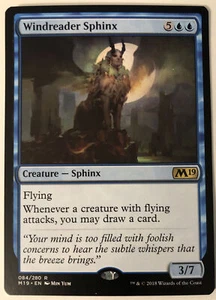 MTG Windreader Sfinge Core Set 2019 084/280 regolare raro - Foto 1 di 1