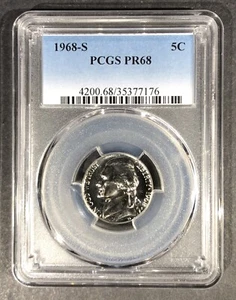 1968-S Proof Jefferson Nickel PCGS PR-68, Buy 3 Items, Get $5 Off!! - Picture 1 of 2