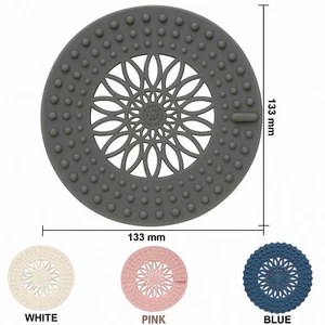 2 Pcs Silicone Floor Drain Cover Anti-Clog Hair Trap for Shower Bathtub Bathroom - Picture 1 of 22