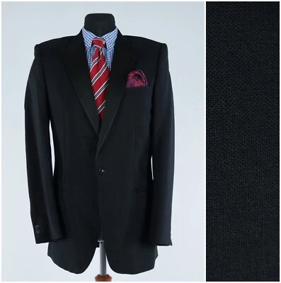 Men Vintage PIERRE CARDIN Tuxedo 38R UK Size Black Wool Sport Coat Blazer Jacket - Image 1 of 4