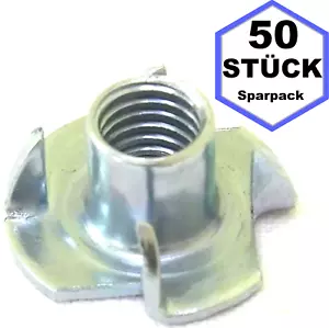 50 x Einschlagmutter M8 x 11 Gewinde Einschlagmuttern 8x11 verzinkt DIN 6930 NEU - Bild 1 von 3
