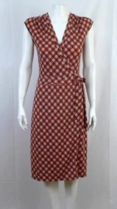 Bisou Bisou Multicolor Geo Print Sleeveless Knee Length Wrap Dress Womens 6 - Picture 1 of 8