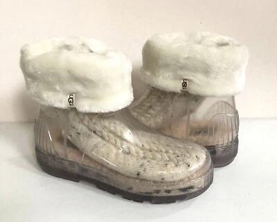 UGG DRIZLITA CLEAR NATURAL WATERPROOF RUBBER RAIN BOOTS US 6 / EU 37 / UK 4 - Image 1 of 4