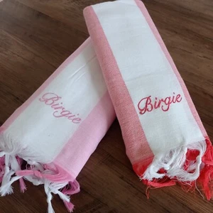 2er -Set Baumwolle XXL Strandtuch Badetuch Saunatuch Peshtemal 100x180 rot rosa - Picture 1 of 12