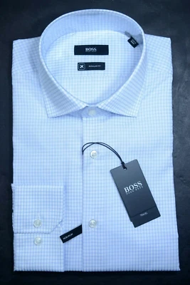 HUGO BOSS Uomo Gordon Fresco Active Non Ferro Regular Camicia 37 14.5 - Immagine 1 di 4