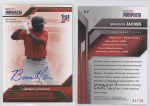 2009 TRISTAR Prospects Plus Gold Auto /50 Brandon Jacobs #67 Auto