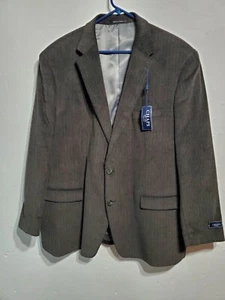 NWT 48R Chaps Men's Grey 100% Cotton Blazer Jacket Sports Coat Career Casual - Picture 1 of 13