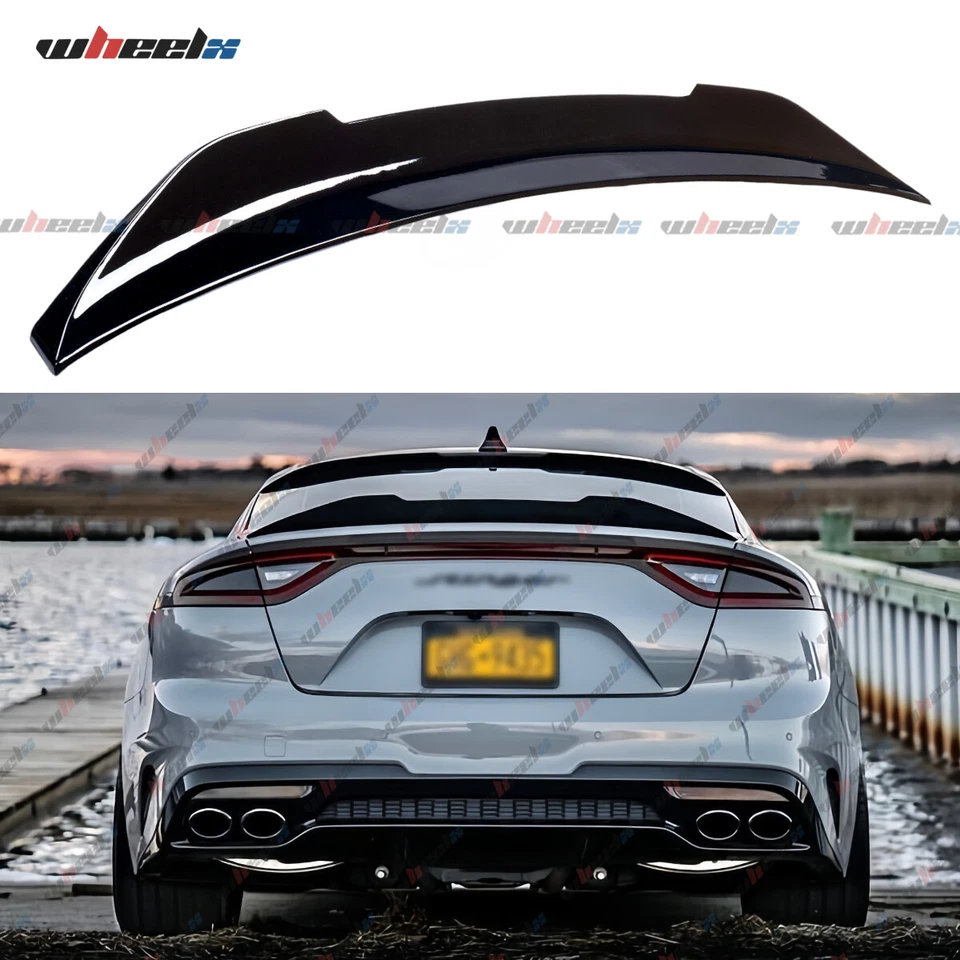 Alerón trasero negro brillante para Kia Stinger Highkick 2018-2023 estilo PSM Foto 1 de 4