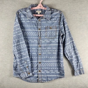 Cherokee Youth Button Up Aztec Shirt XL 16 Light Blue Denim Long Sleeve Casual - Picture 1 of 18