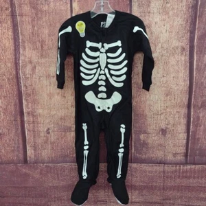 PJ Place Kids Zip Up Skeleton Costume Size 18-24M - Picture 1 of 8