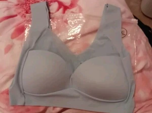 Wirefree Mesh Contrast Sports Bra Size XXL (UK 14) Pale Blue New - Picture 1 of 6