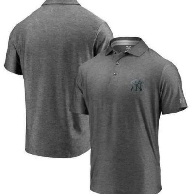 New York Yankees Under Armour Performance Polo Reflective Logo Shirt Size 5XL - Image 1 of 2