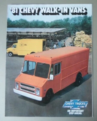CHEVROLET WALK IN VANS orig 1981 USA Mkt Folleto de ventas - P20 P30 G30 Hi-Cube Foto 1 de 4