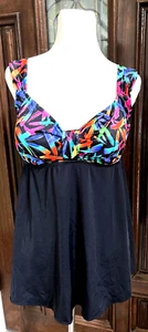 Longitude Damen Einteiler Badeanzug Badekleid schwarz & mehrfarbig US Größe 18 - Bild 1 von 7