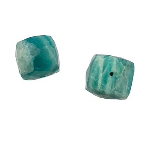 Amazonite Stone Cube Beads | 8x8mm | Blue Green | 2 Bead(s) - Picture 1 of 11