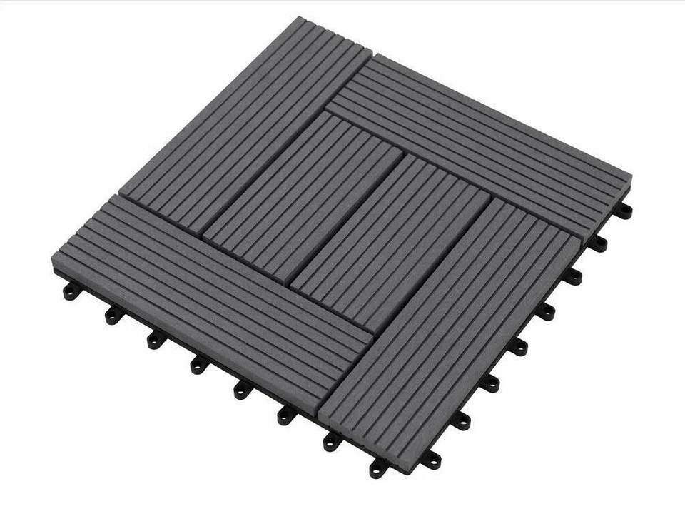 Premium WPC Terrassenfliese Anthrazit Balkonfliese Einzelfliese 30x30x2,1 cm  - Bild 1 von 1