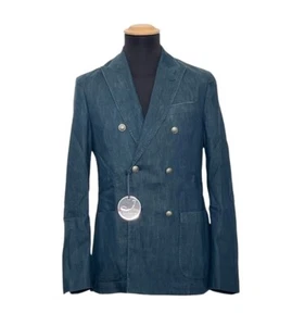Jacob Cohen J592 Comf Hombre Chaqueta Americana Azul Petróleo Azul Denim Nuevo - Imagen 1 de 13