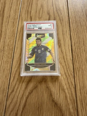 2016 Panini Select Lionel Messi Multi Color PRIZM Argentina PSA 9 - Image 1 of 2
