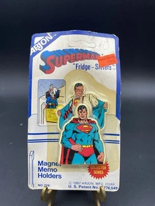 Vintage 1987 Superman Fridge Sitters Magnet Memo Holder Sealed carded by Arjon - Picture 1 of 11