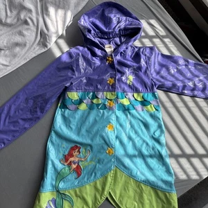 Disney Store Deluxe Ariel The Little Mermaid Hooded Rain Jacket Coat L - Picture 1 of 6