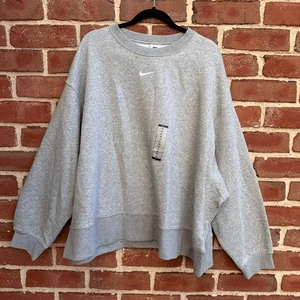 Nike Sportswear Collection Essentials Sweatshirt Rundhalsausschnitt Grau Damen 3X Neu mit Etikett - Bild 1 von 9