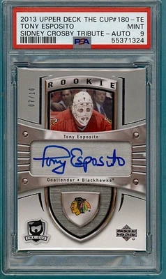 2013 Upper Deck The Cup Tony Esposito Sidney Crosby Trib Auto/10 #180-TE ¡PSA 9! Foto 1 de 2