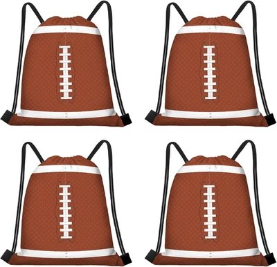 Paquete de 16 bolsas de regalo con cordón de fútbol decoraciones de fiesta Super Bowl fiesta de fútbol Foto 1 de 4