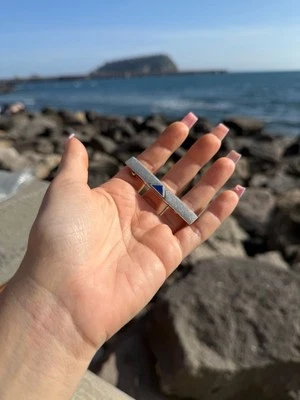 Spilla In Argento 925 Smaltato Blu - Immagine 1 di 4