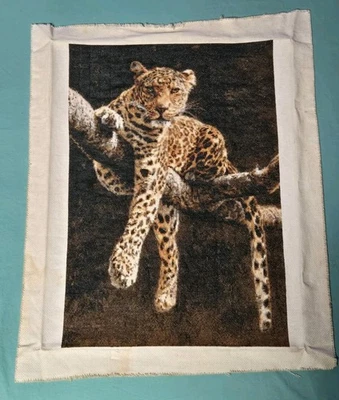 Imagen de leopardo punto de cruz de colección en árbol acabado fuerzas personalizadas sin marco difícil de encontrar  Foto 1 de 4