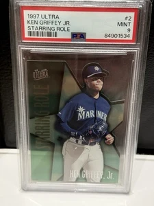 1997 Fleer Ultra Starring Role DIE CUT Ken Griffey Jr - PSA 9 - SSP CASE HIT - Picture 1 of 2