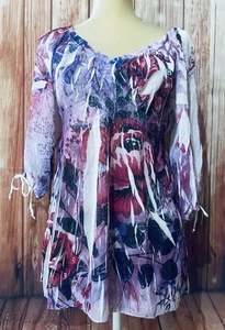 Blusa Para Mujer Mediana Moda Bug Floral Mangas 3/4 Busto Elástico Texturizado Sedoso - Imagen 1 de 12