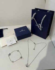 Swarovski Blue Swan Bracelet And Necklace - Picture 1 of 6