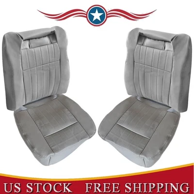 Compatível com 1994-96 Chevy Impala SS Nova Capa de Assento de Couro para Motorista e Passageiro Cinza - Imagem 1 de 4