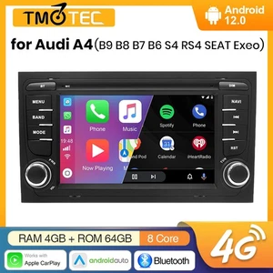 7" 4+64G Android Car Stereo Radio CarPlay RDS WiFi 4G For For Audi A4 RS4 S4 B8 - Picture 1 of 13