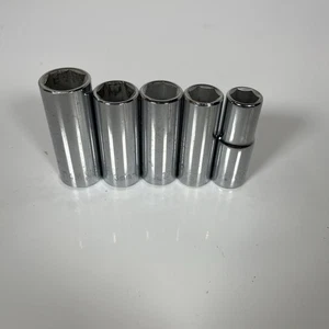 Set of 5 Challenger Deep Well Metric 3/8 Drive Metric Sockets Made in USA - Picture 1 of 6