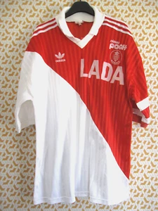 Maillot Adidas AS Monaco 1990 Lada Reseau Poch Vintage shirt football jersey - L - Picture 1 of 8