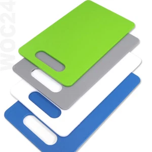 4er SET 24x14 cm Schneidebrett Frühstücksbrett Kunststoff Blau Grün Grau Weiß - Bild 1 von 4