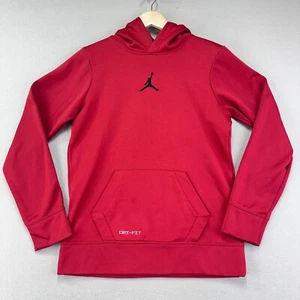 Jordan JUMPMAN Hoodie Youth Large Red Center Logo Pullover Fleece Sweatshirt - Picture 1 of 5
