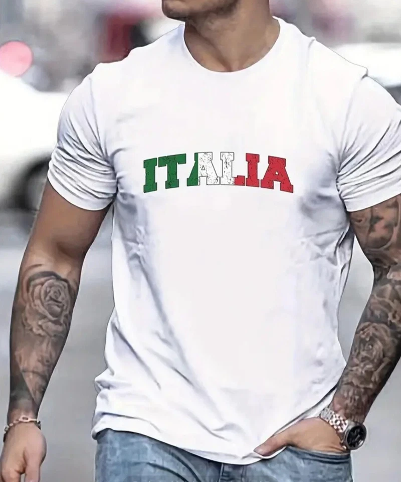 Men's Italia T-shirt White Size L - Image 1 of 1