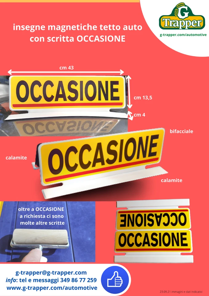 Set di 5 Cartelli Magnetici per Auto – Originali, Visibili ed Edizione Limitata - Immagine 1 di 2