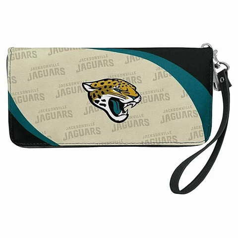 Jacksonville Jaguars NFL Curve Zip Organizer Ladies Wallet Cover