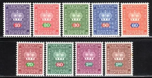1968-69 Liechtenstein SC# O47-O57 - Official Stamps - 9 Different Stamps - M-LH - Picture 1 of 2